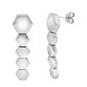 Sterling Silver Honeycomb Stud Earrings